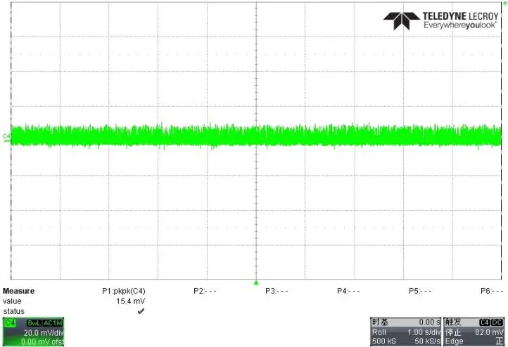 Output ripple and noise measurement at 85Vac/60Hz, no load.