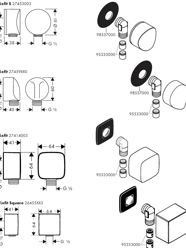 Dimensional drawings and component breakdown