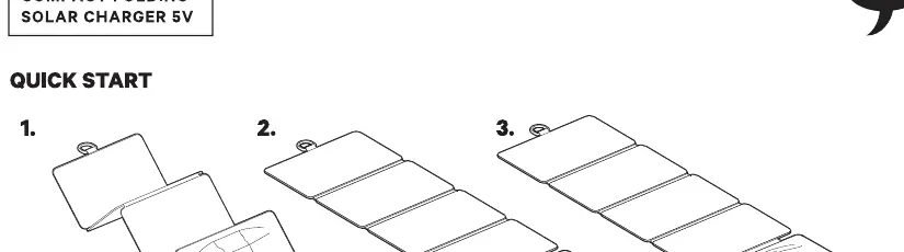 Steps to unfold and set up the Knog PWR Solar 10W charger.