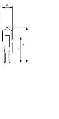 Dimensional drawing of the 6605 lamp showing diameter (D), light center length (L), and total length (C).