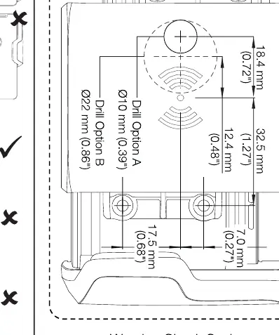 Drilling template dimensions
