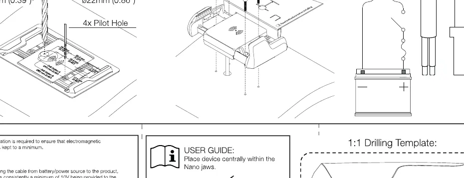 Wiring diagram for 12V/24V connection