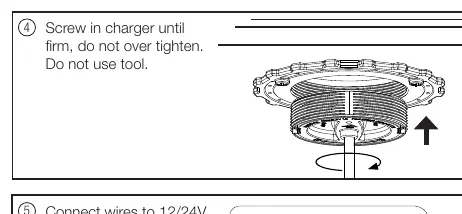 Installing the charger into the locking ring