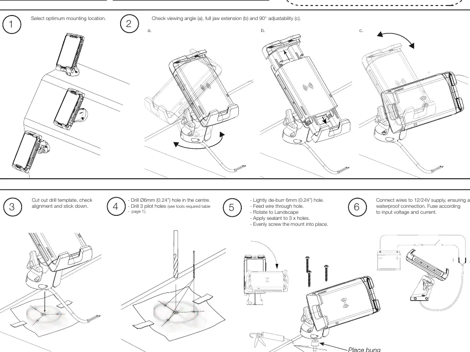 Installation steps 1 through 6