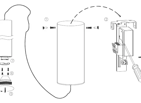 Disassembly procedure for the light source and control gear.