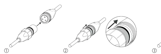 Connecting the DMX IP65 connectors