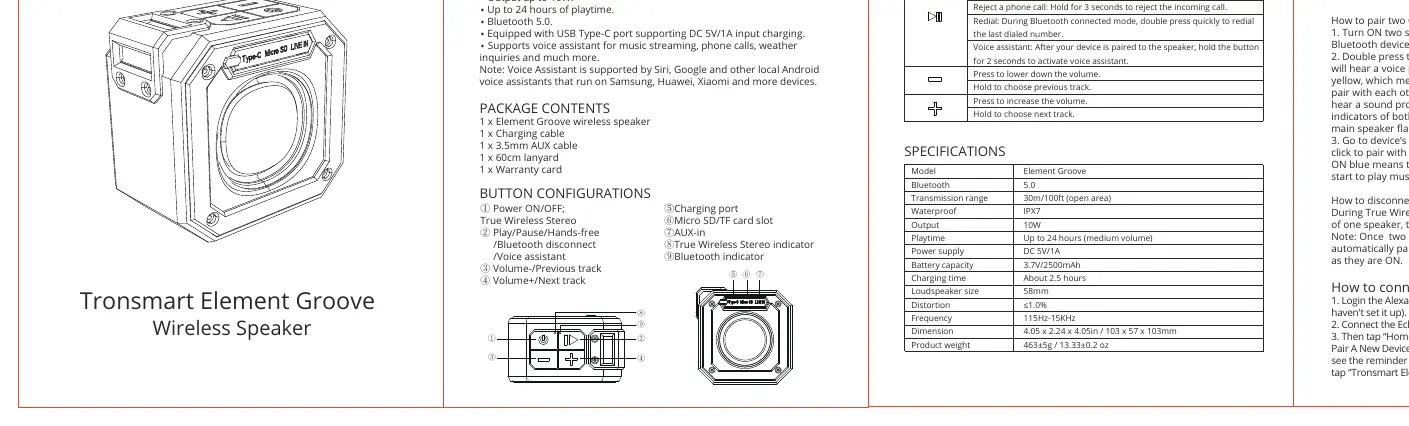 Button and port configuration diagram