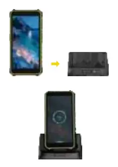 How to place the device into the charging dock