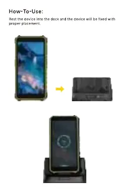 Placing the device into the charging dock