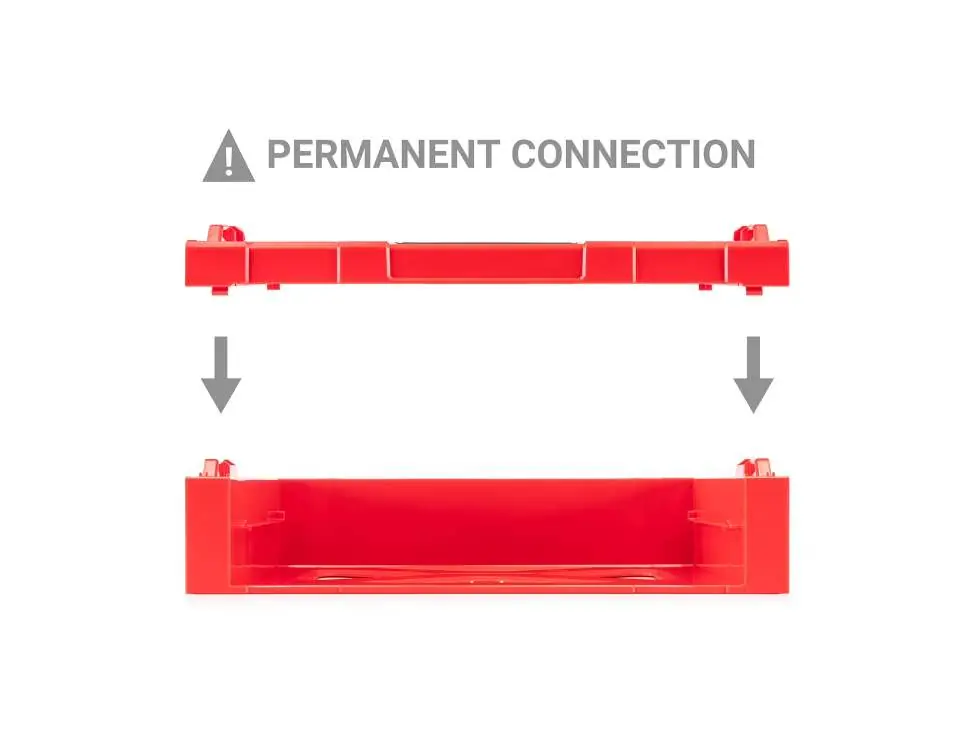 Permanent connection mechanism using eight clips