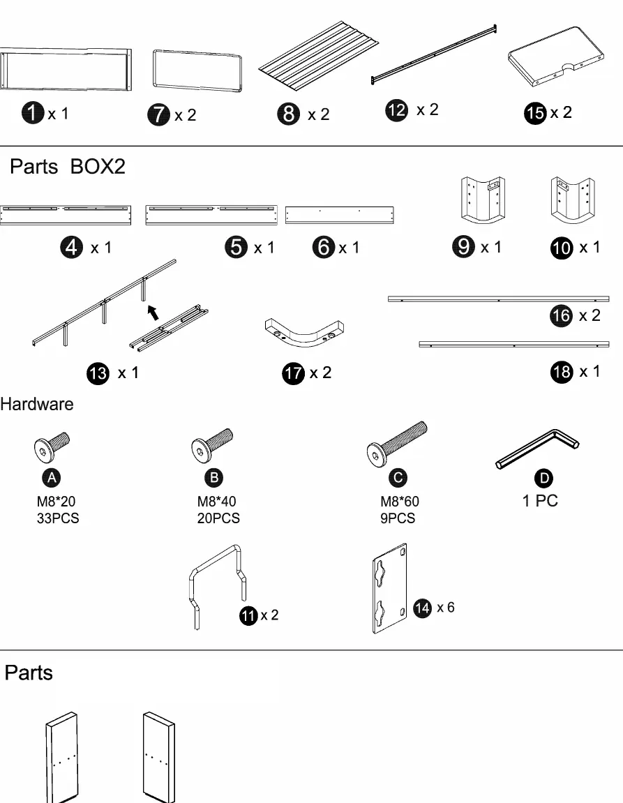 Parts and hardware inventory