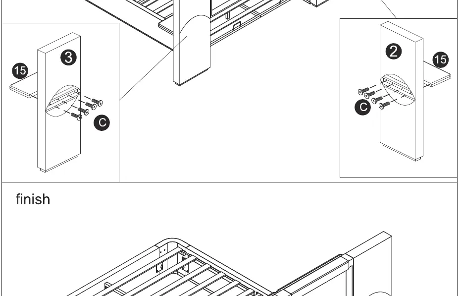 Step 9: Attaching side shelves