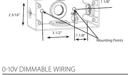 Junction box dimensions and mounting points