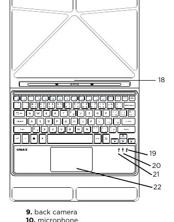 Keyboard and touchpad layout