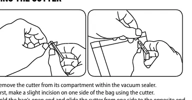 Using the bag cutter