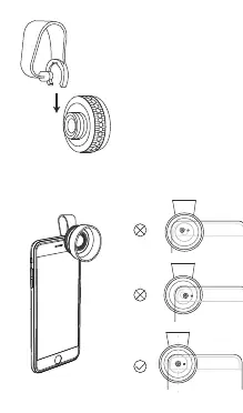 Attaching and aligning the macro lens clip