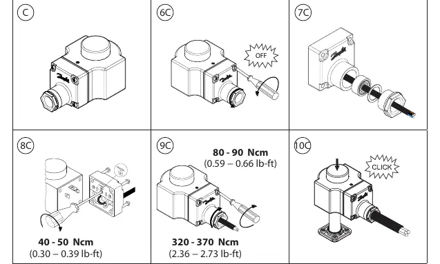 Installation steps for Type C (Terminal box)
