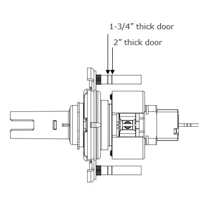 Adjusting the mounting plate for different door thicknesses.