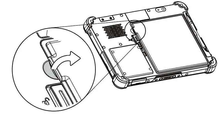Battery cover release mechanism.