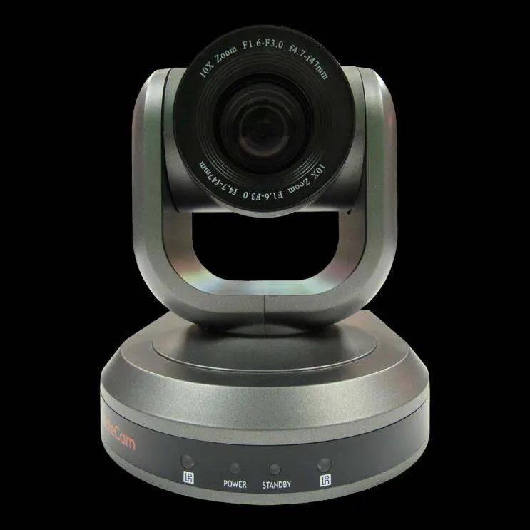 Front view of the camera showing lens and IR receivers