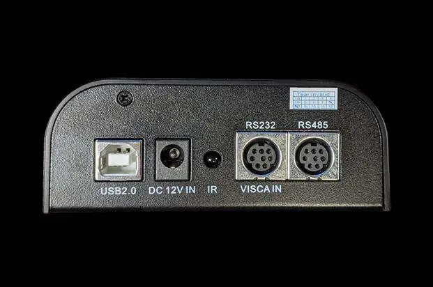 Rear view showing connection ports