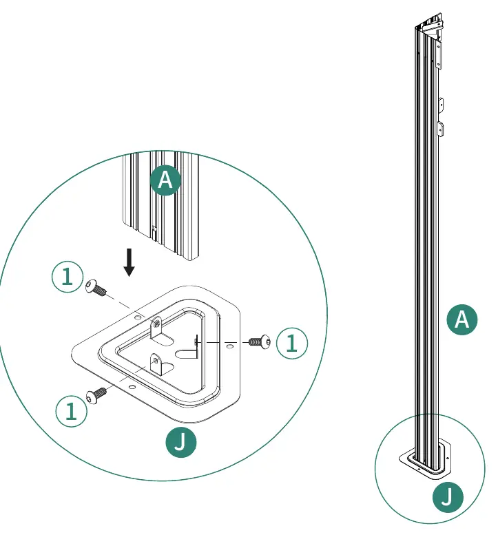 Step 1: Base and corner post assembly