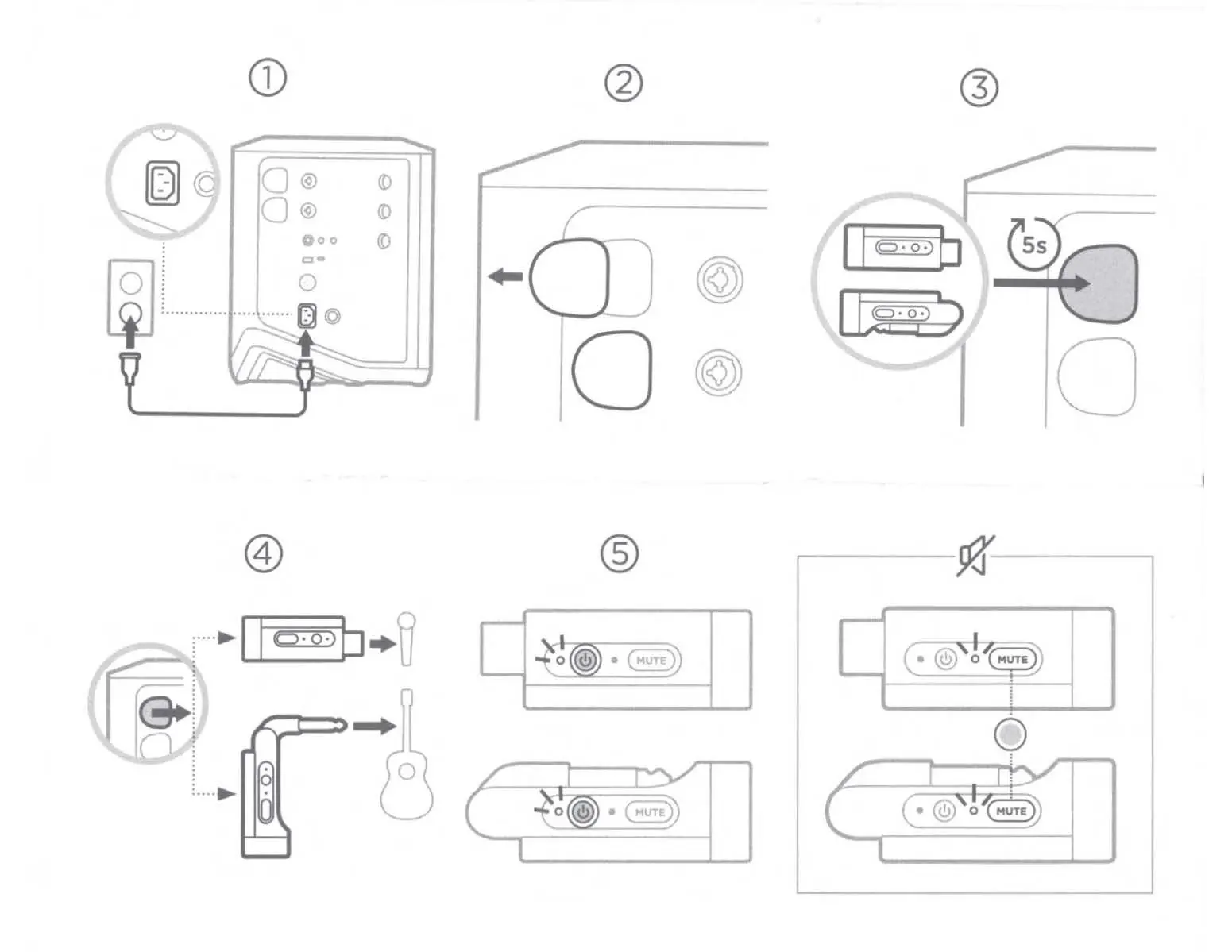 Step-by-step setup and pairing procedure for the transmitter.
