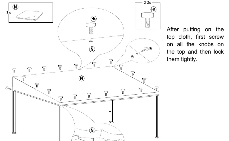 Step 16: Canopy installation
