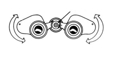 Adjusting the interpupillary distance by moving the binocular halves.