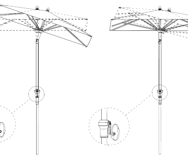Tilting the umbrella