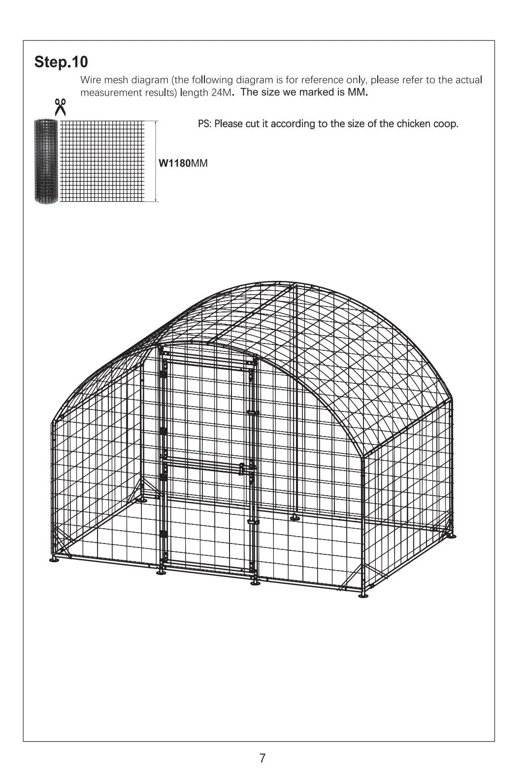 Step 10: Wire mesh installation