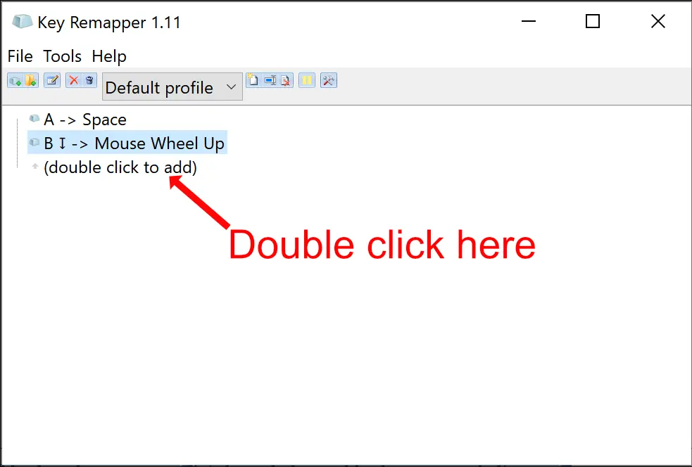 Key Remapper mapping example