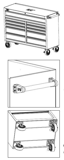 Assembly of side handle and casters