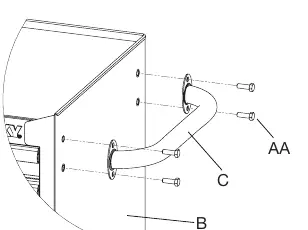 Attaching the cabinet handle