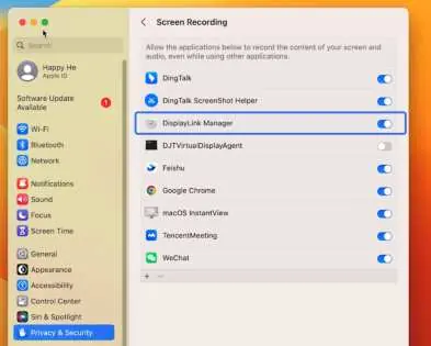 macOS Privacy & Security settings