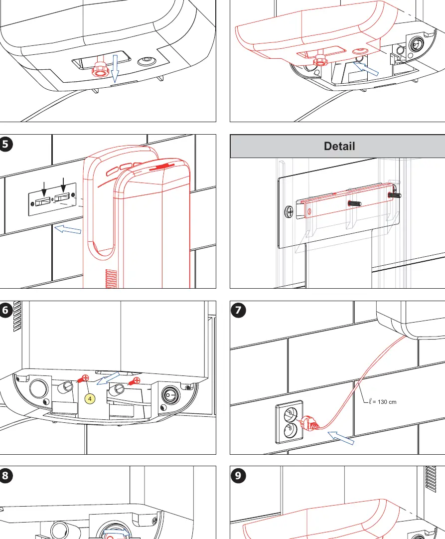 Mounting and connection steps