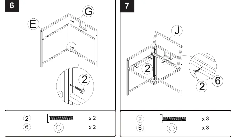 Assembly steps 6 and 7