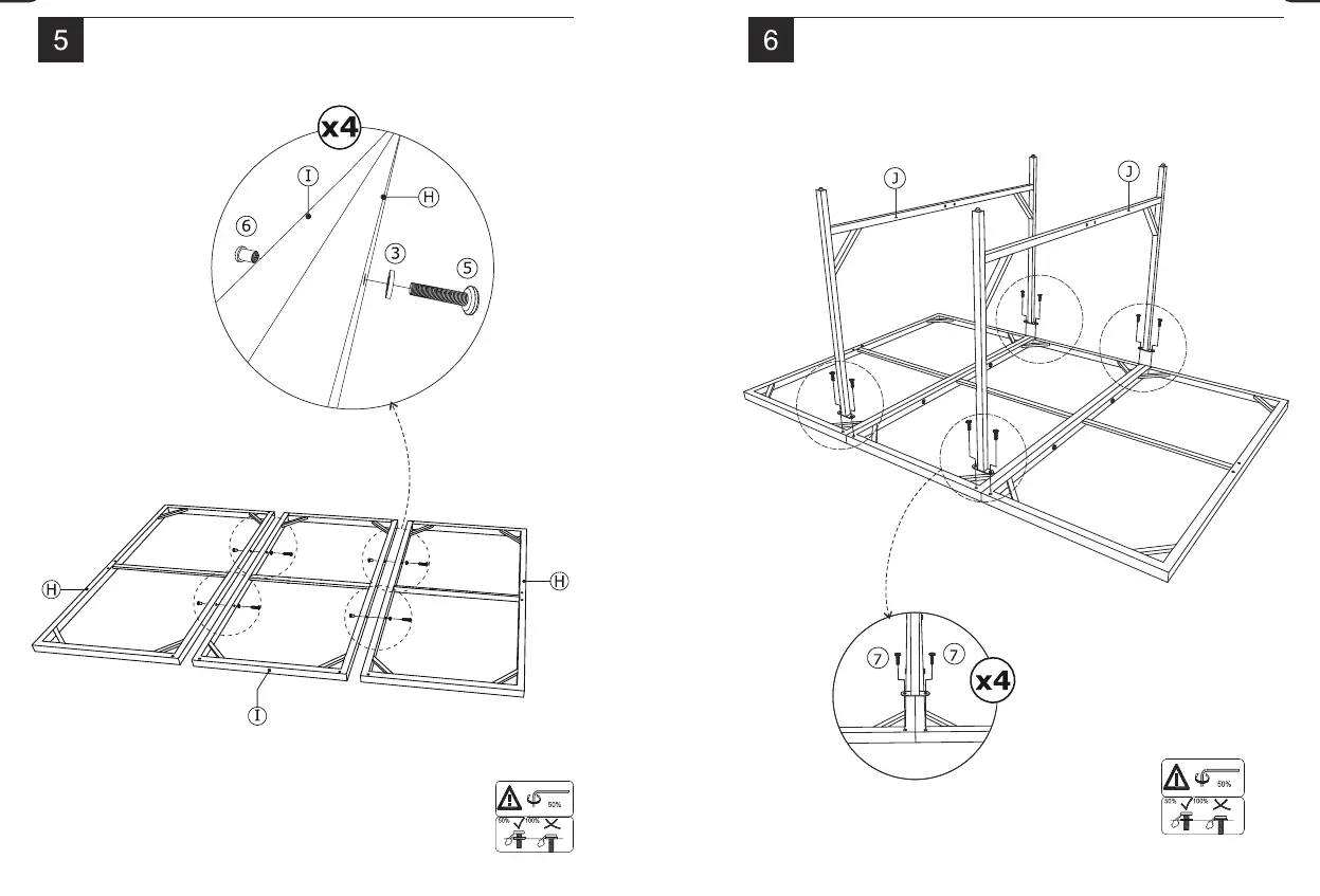 Table base assembly steps 5-6