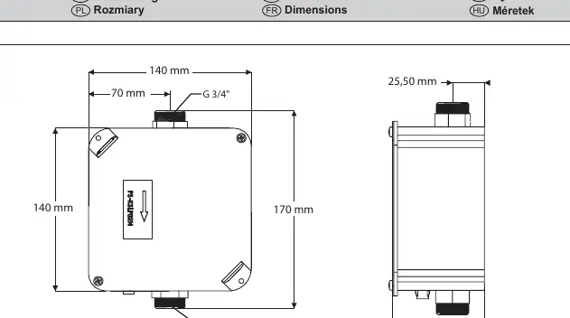Product dimensions