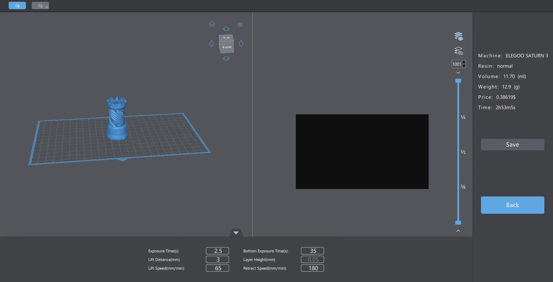Slicing and saving the model
