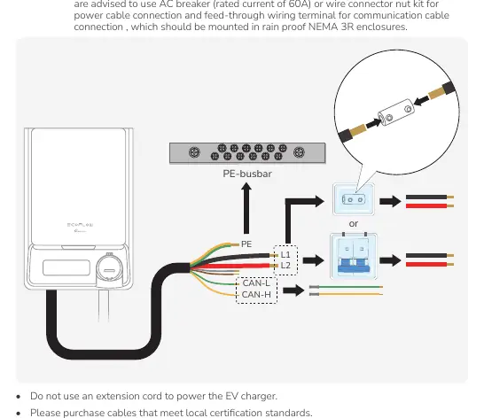 Electrical wiring connection diagram.