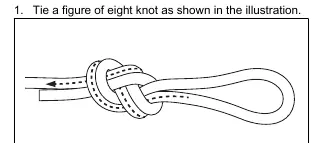 Tying a figure-of-eight knot