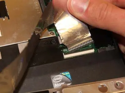 Disconnecting the keyboard ribbon cable