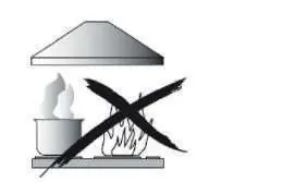 Do not operate the range hood directly over an open flame.