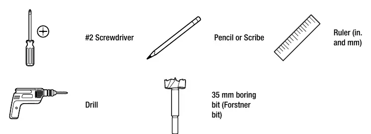 Tools required for installation