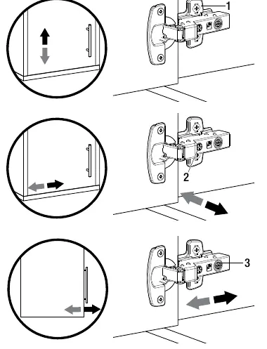 Adjustment screw locations