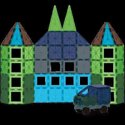 Example of a castle built with magnetic tiles