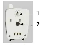 Mounting points on the rear of the device