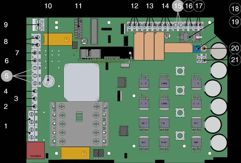 Motherboard layout and terminal identification