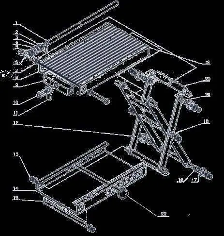 Disassemble drawing of the motorcycle lift
